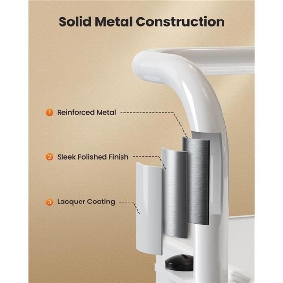 3 Tier Mesh Utility Cart, Rolling Metal Organization Cart with Handle and Wheels - Picture 4 of 6